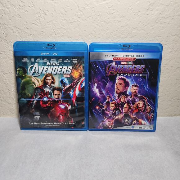 Marvel Avengers 2012 & Endgame 2019 Blu-Ray Movies With Bonus Disc Pre-owned - Picture 2 of 8
